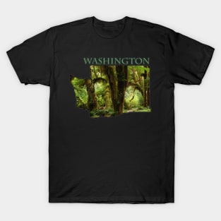 Washington State Outline (Olympic National Park & Forest) T-Shirt